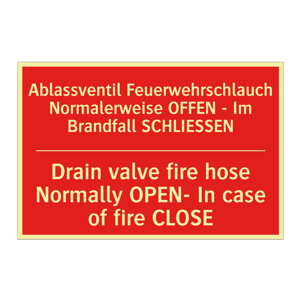 Ablassventil Feuerwehrschlauch /.../ - Drain valve fire hose Normally /.../