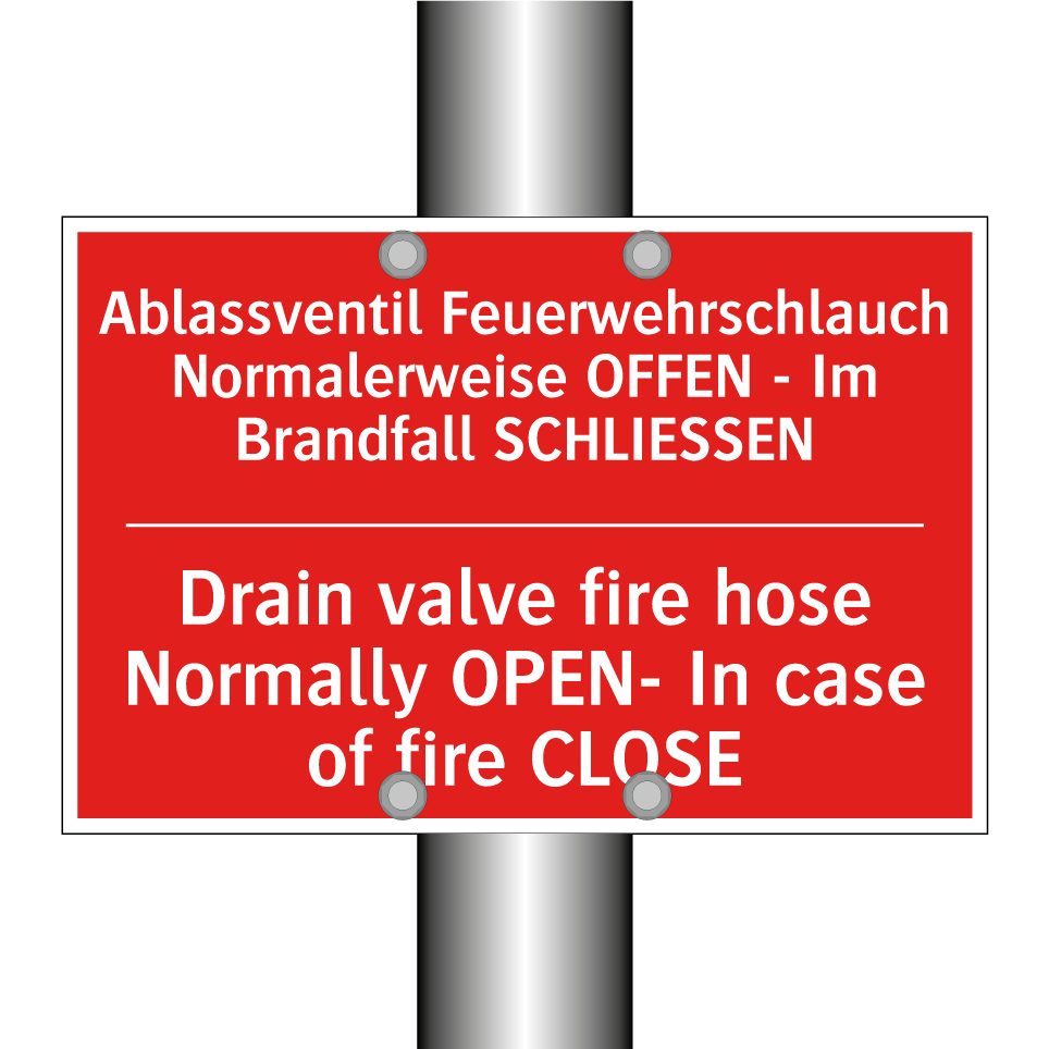 Ablassventil Feuerwehrschlauch /.../ - Drain valve fire hose Normally /.../