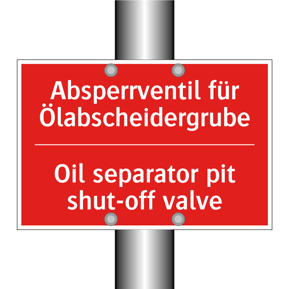 Absperrventil für Ölabscheidergrube/.../ - Oil separator pit shut-off valve/.../