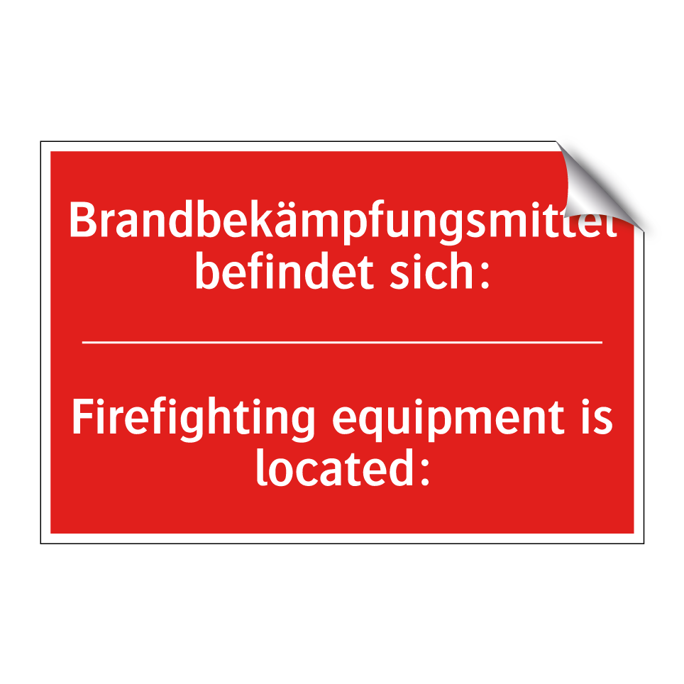 Brandbekämpfungsmittel befindet /.../ - Firefighting equipment is located:/.../