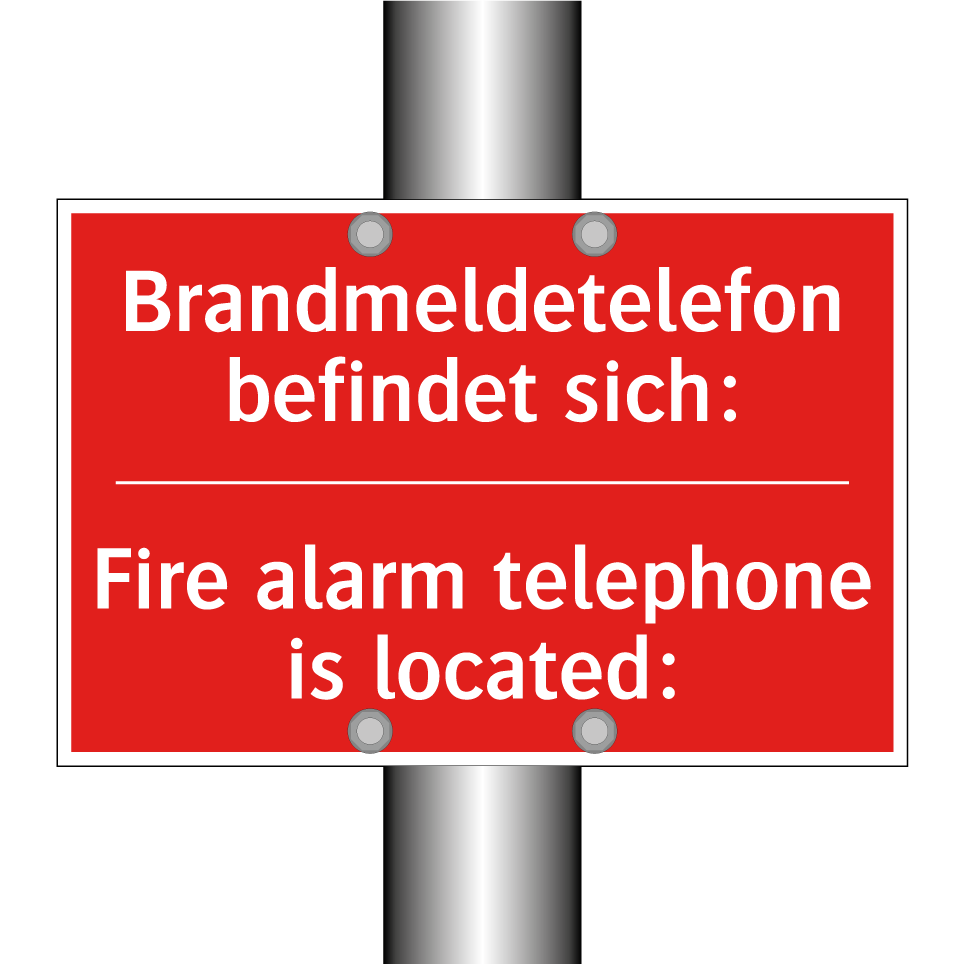 Brandmeldetelefon befindet sich:/.../ - Fire alarm telephone is located:/.../