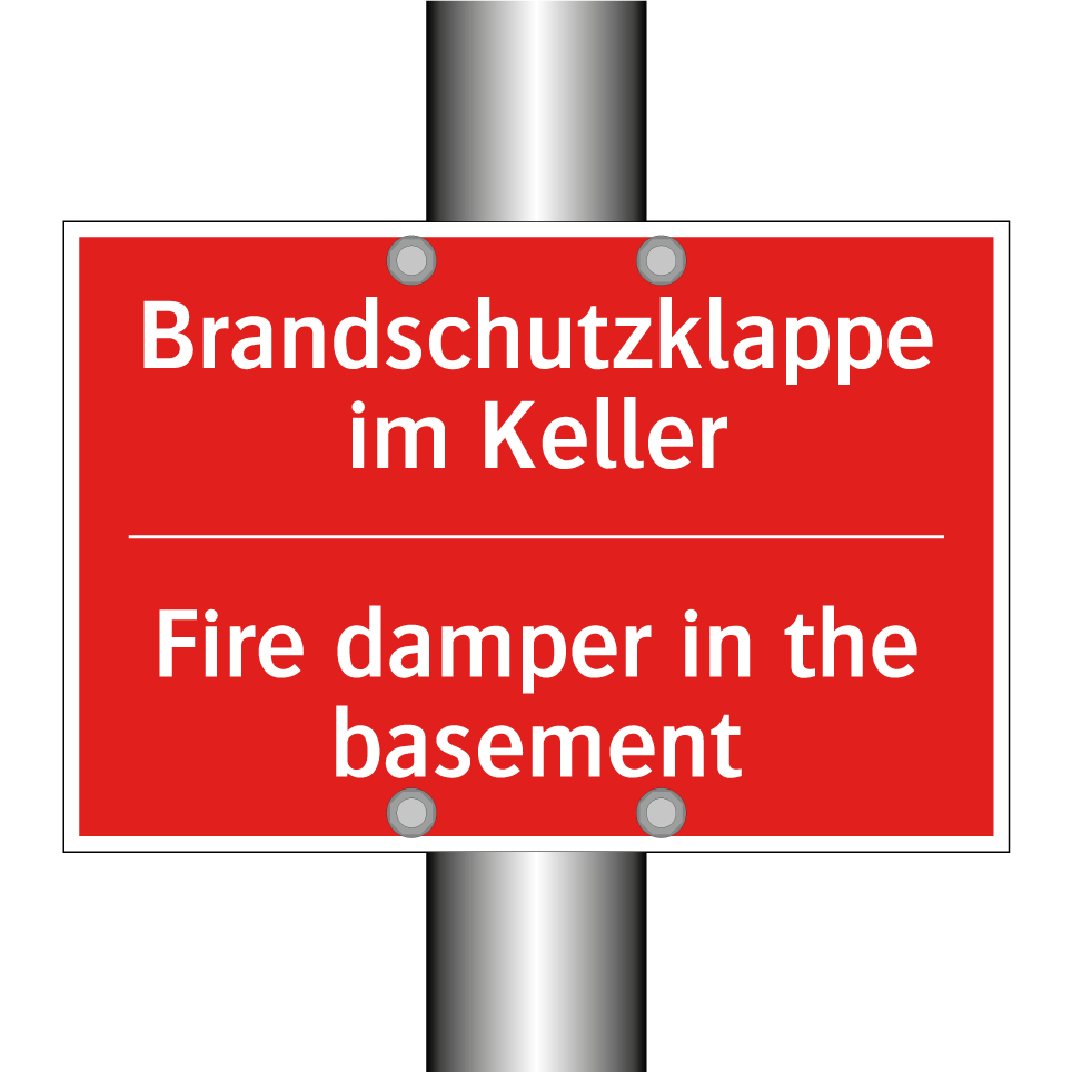 Brandschutzklappe im Keller - Fire damper in the basement