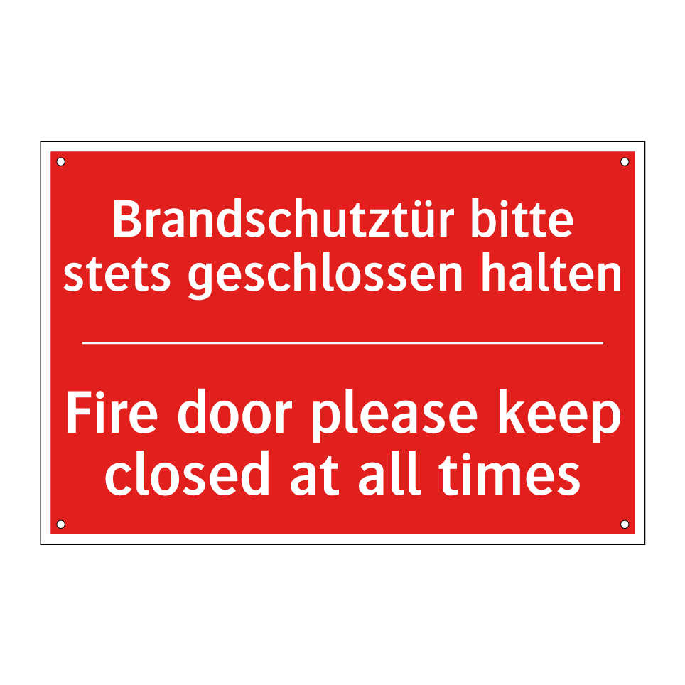 Brandschutztür bitte stets geschlossen /.../ - Fire door please keep closed at /.../