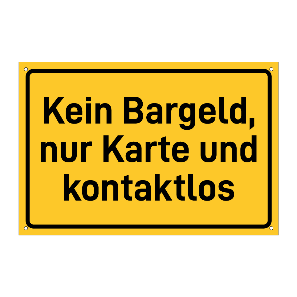 Kein Bargeld, nur Karte und kontaktlos