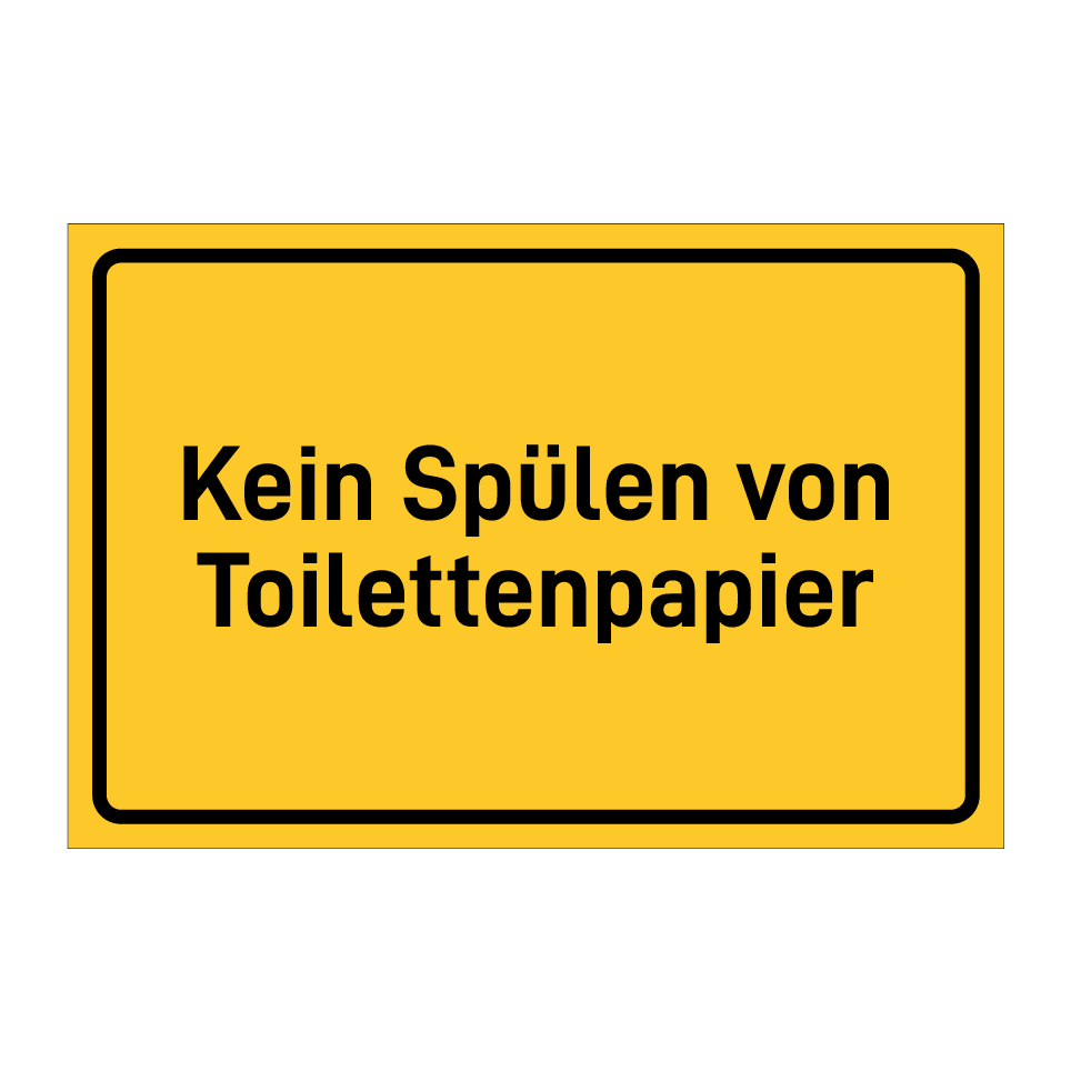 Kein Spülen von Toilettenpapier