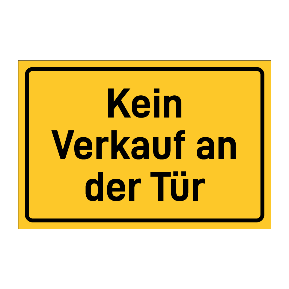 Kein Verkauf an der Tür
