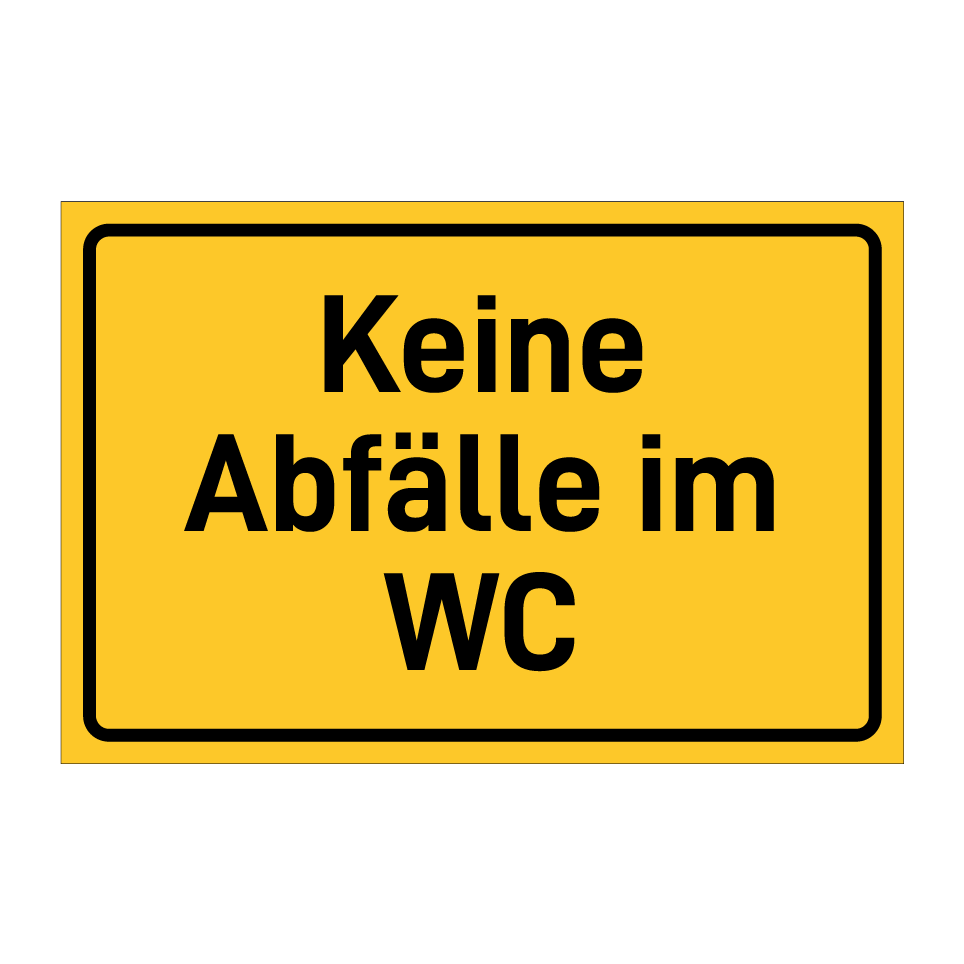 Keine Abfälle im WC