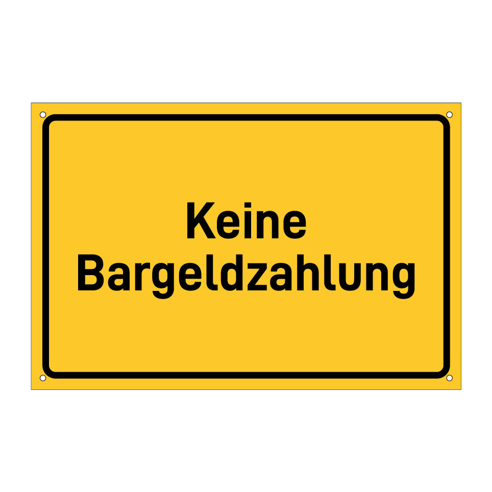 Keine Bargeldzahlung