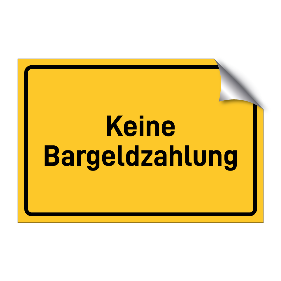Keine Bargeldzahlung