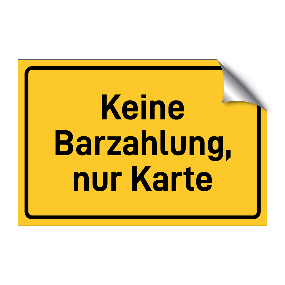 Keine Barzahlung, nur Karte
