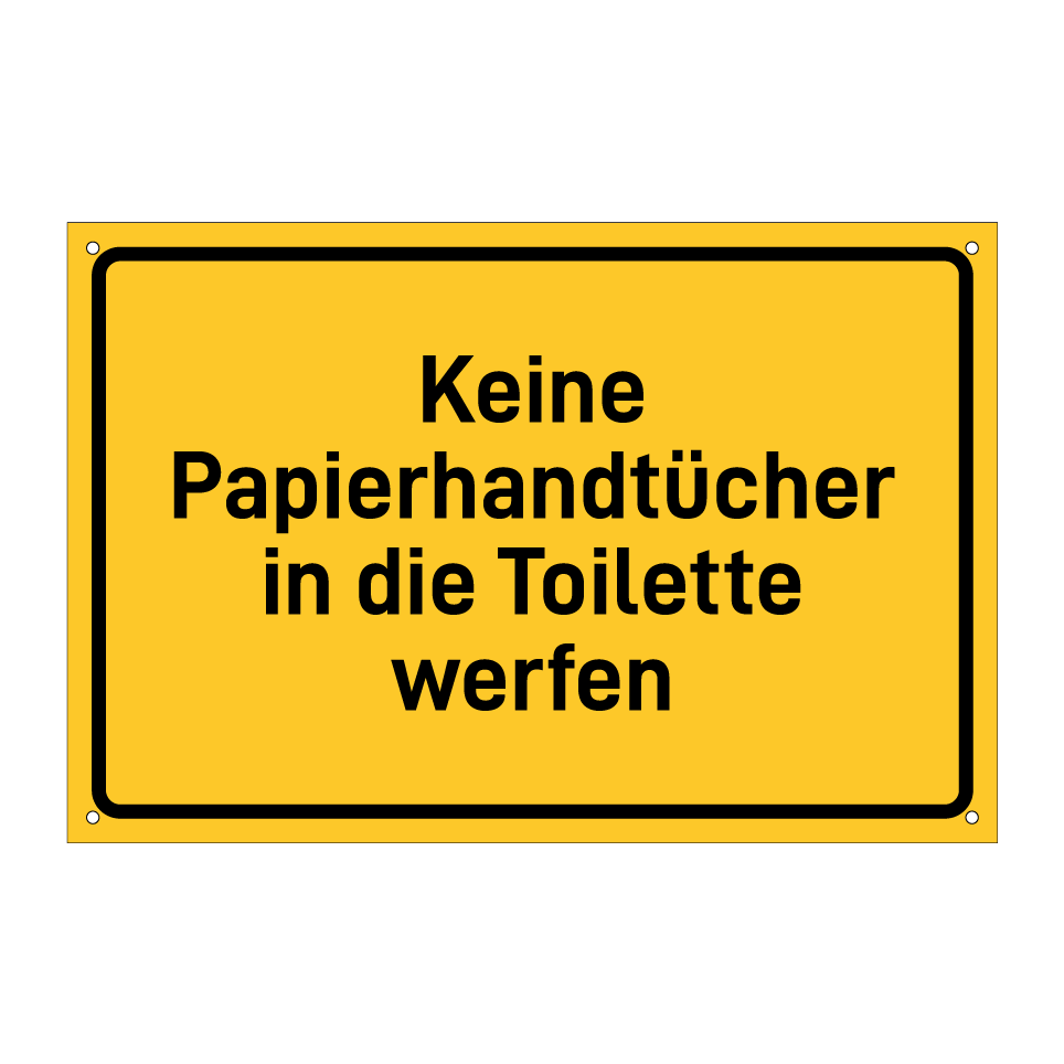 Keine Papierhandtücher in die Toilette werfen