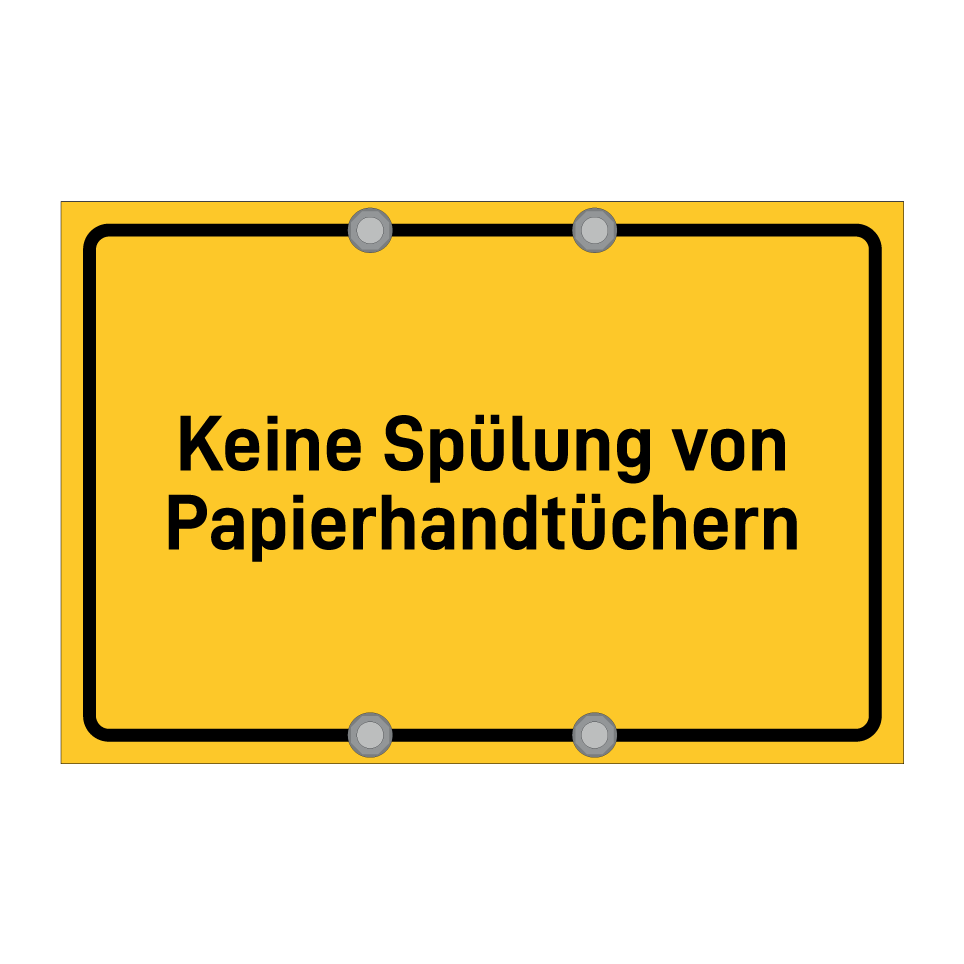 Keine Spülung von Papierhandtüchern