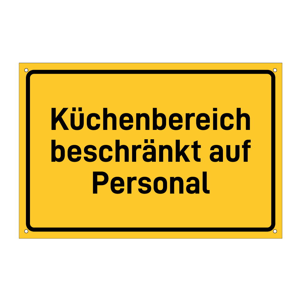 Küchenbereich beschränkt auf Personal