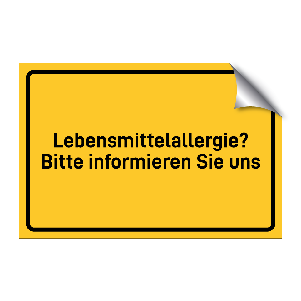 Lebensmittelallergie? Bitte informieren Sie uns