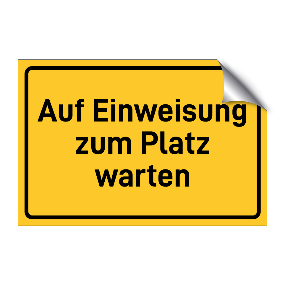 Auf Einweisung zum Platz warten