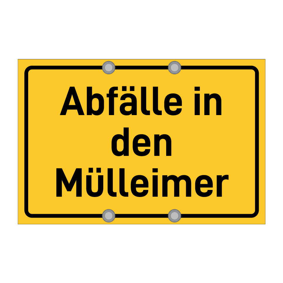 Abfälle in den Mülleimer