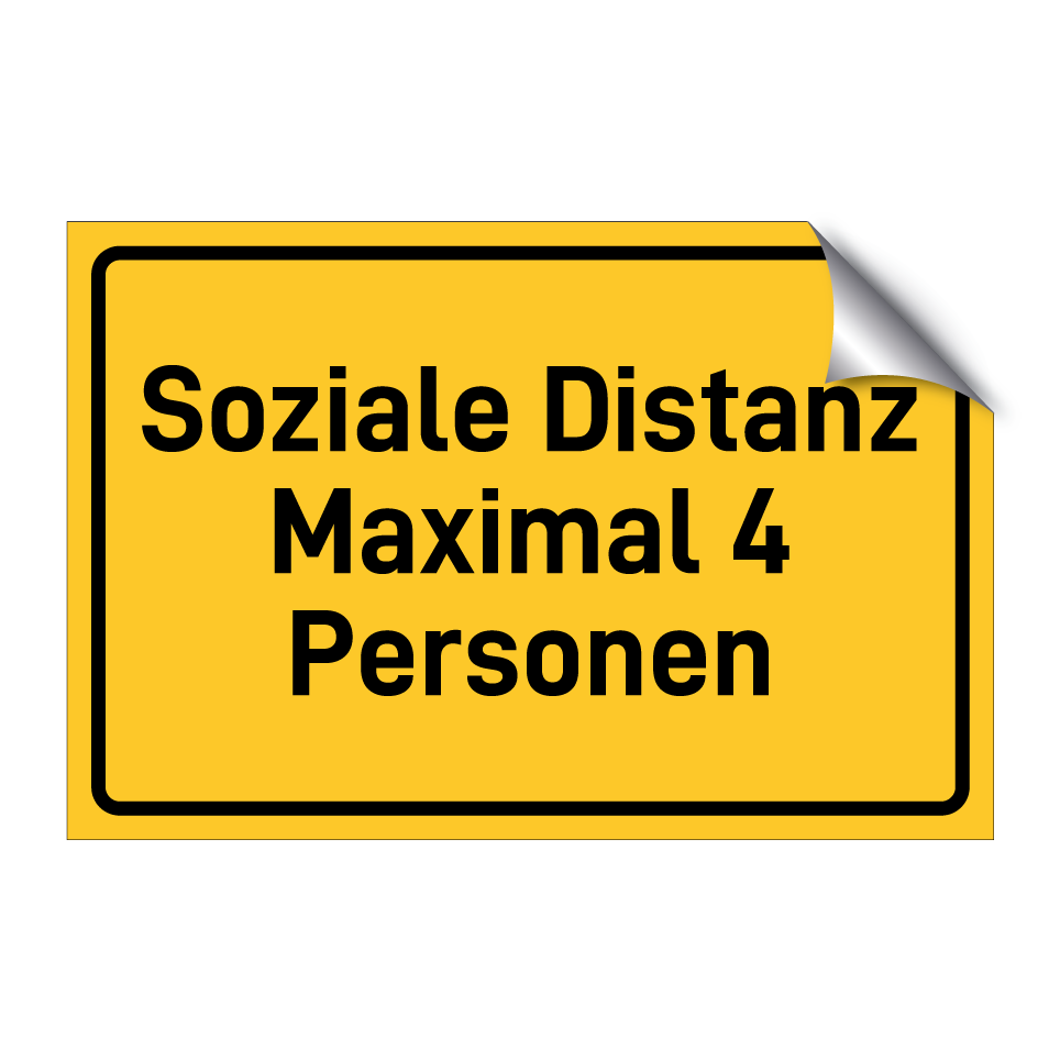 Soziale Distanz Maximal 4 Personen