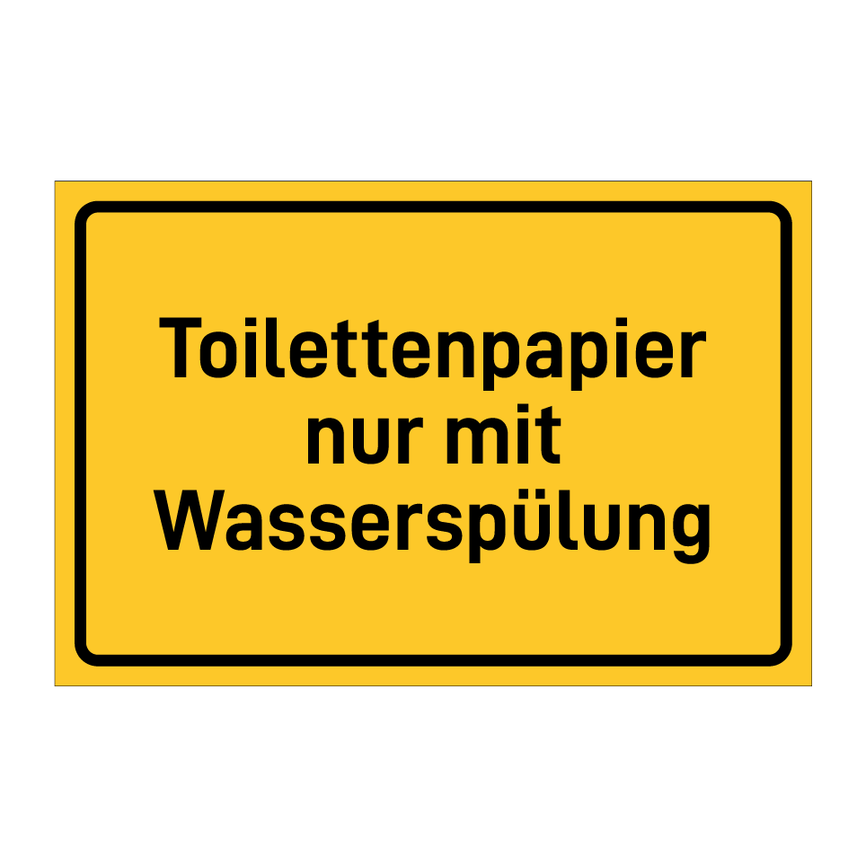 Toilettenpapier nur mit Wasserspülung