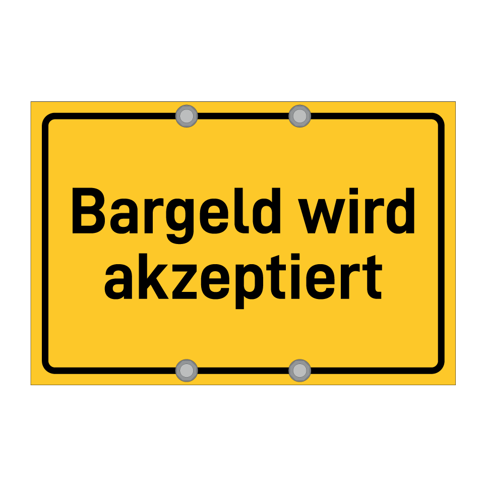 Bargeld wird akzeptiert
