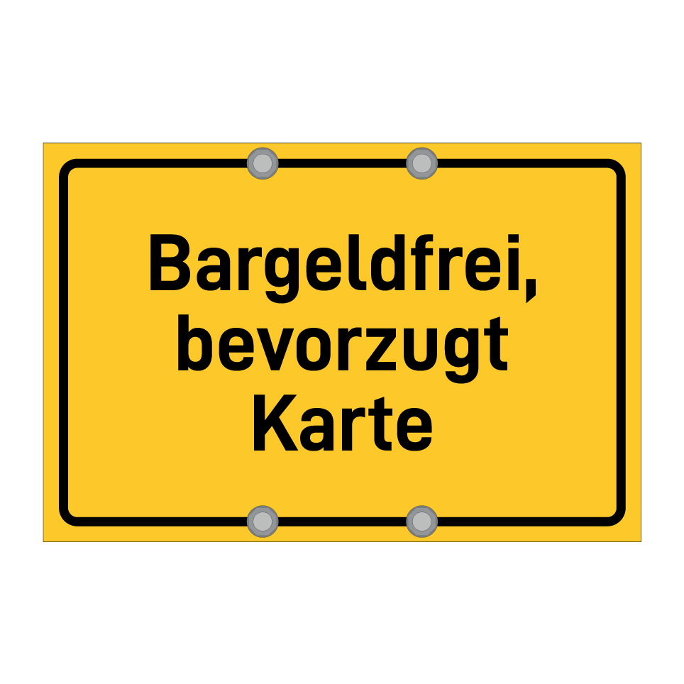 Bargeldfrei, bevorzugt Karte