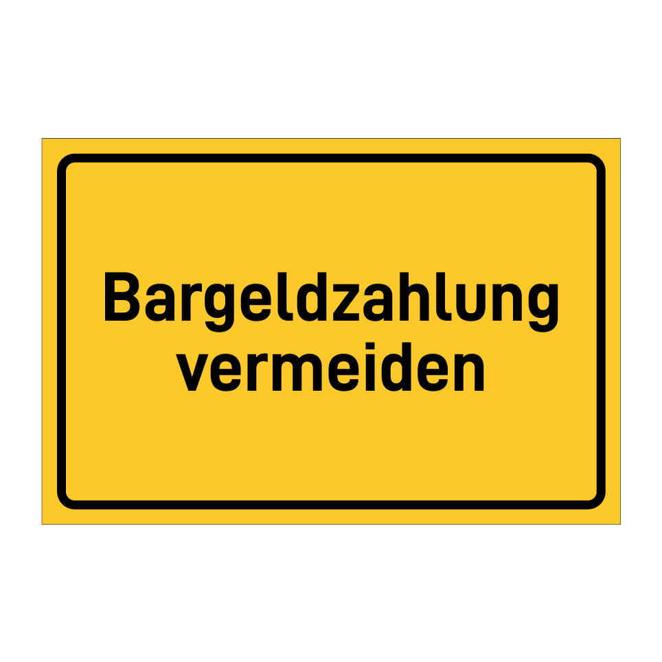 Bargeldzahlung vermeiden