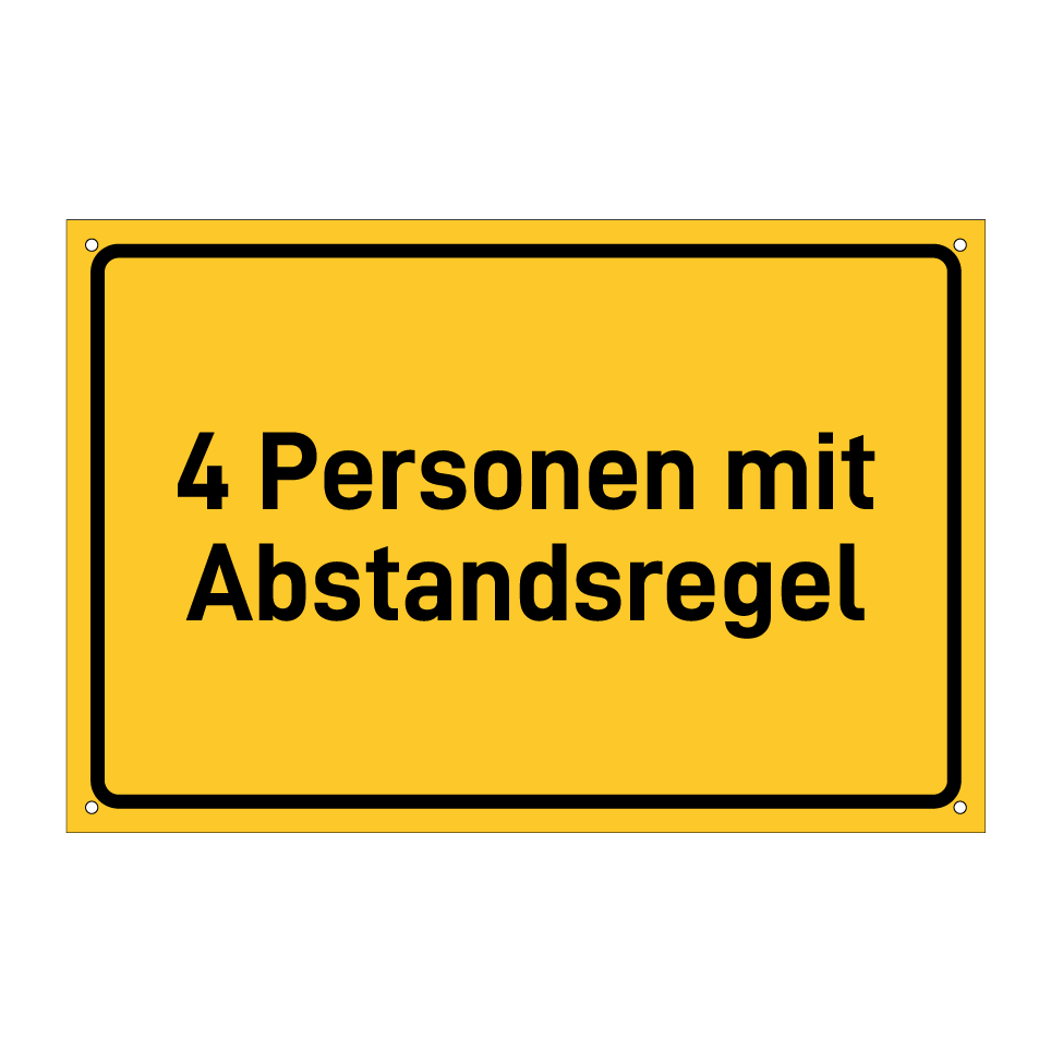 4 Personen mit Abstandsregel