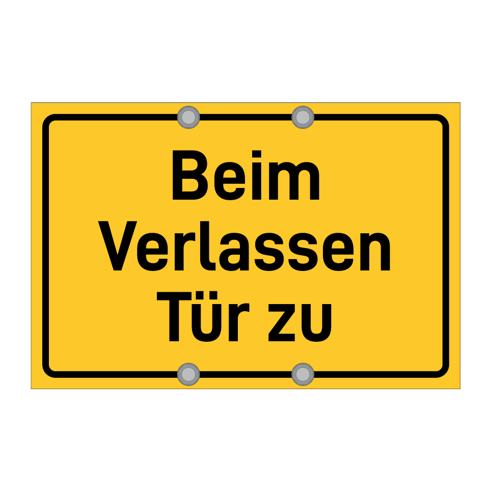 Beim Verlassen Tür zu