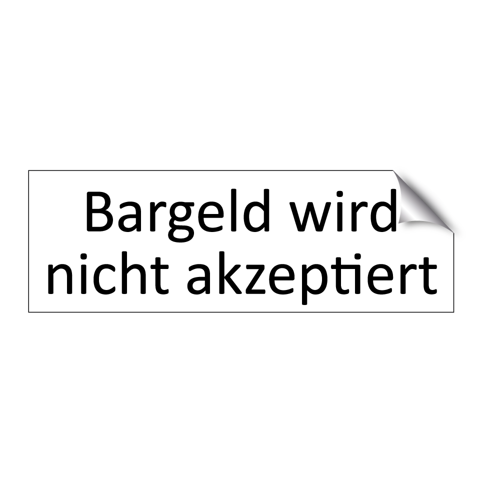 Bargeld wird nicht akzeptiert