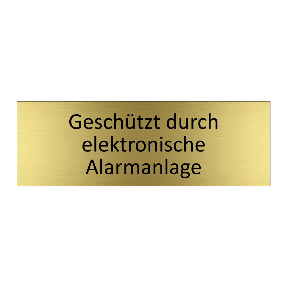 Geschützt durch elektronische Alarmanlage