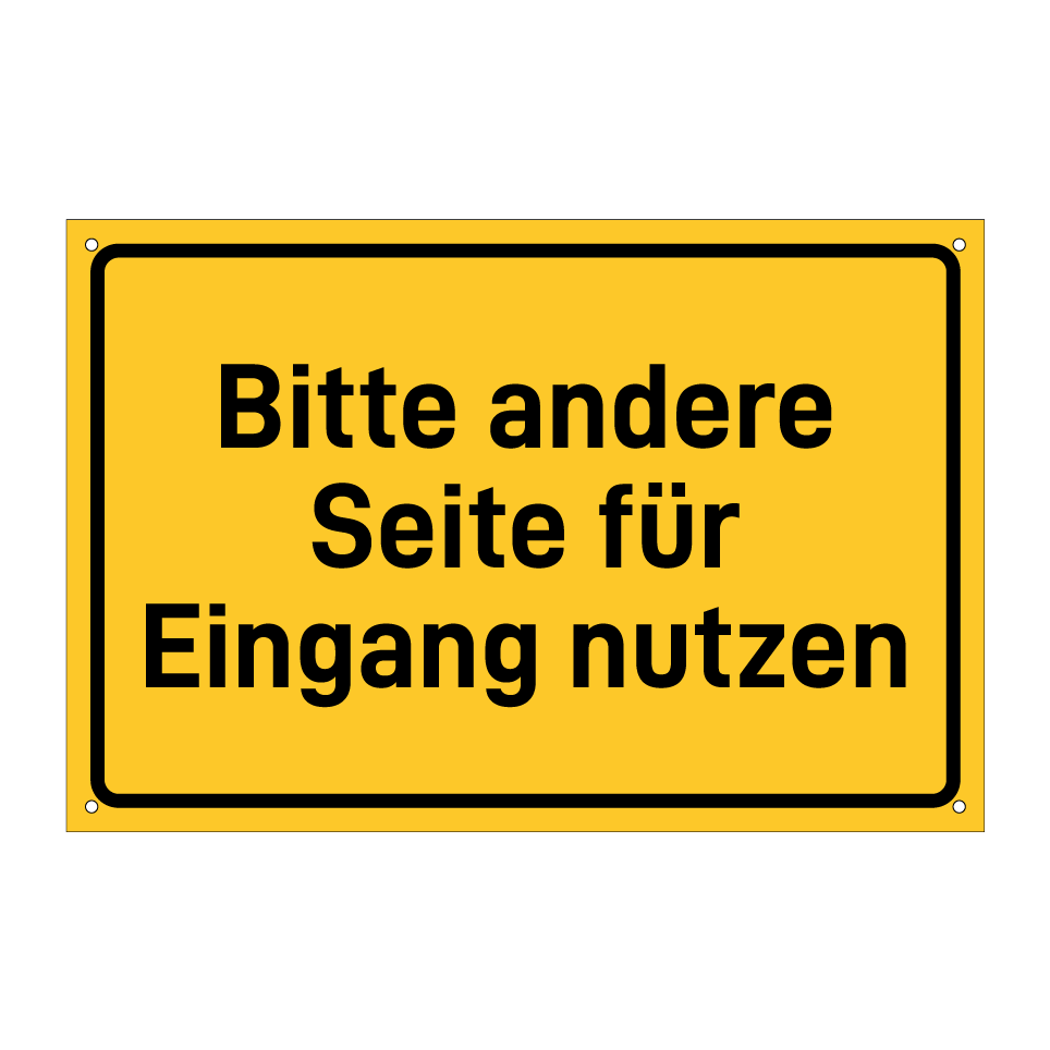 Bitte andere Seite für Eingang nutzen