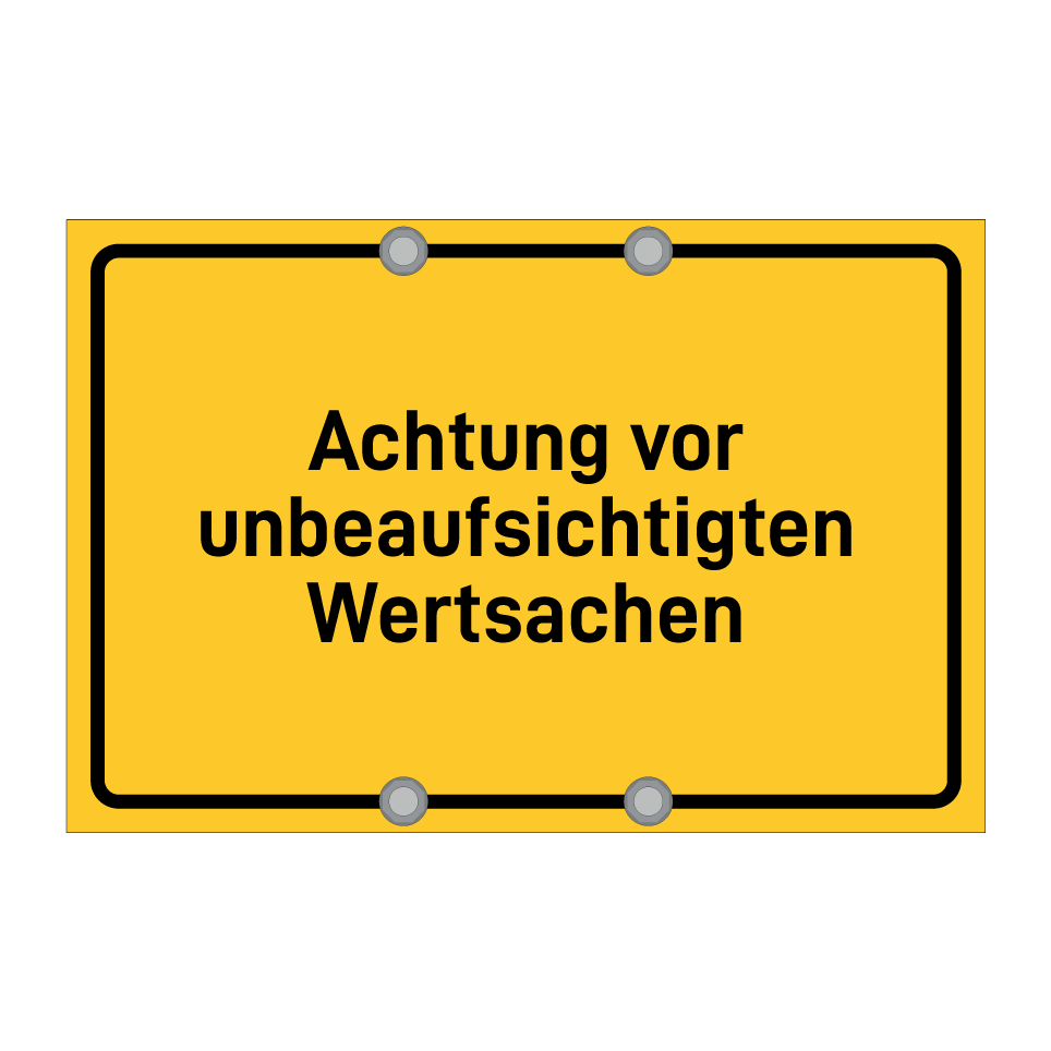 Achtung vor unbeaufsichtigten Wertsachen