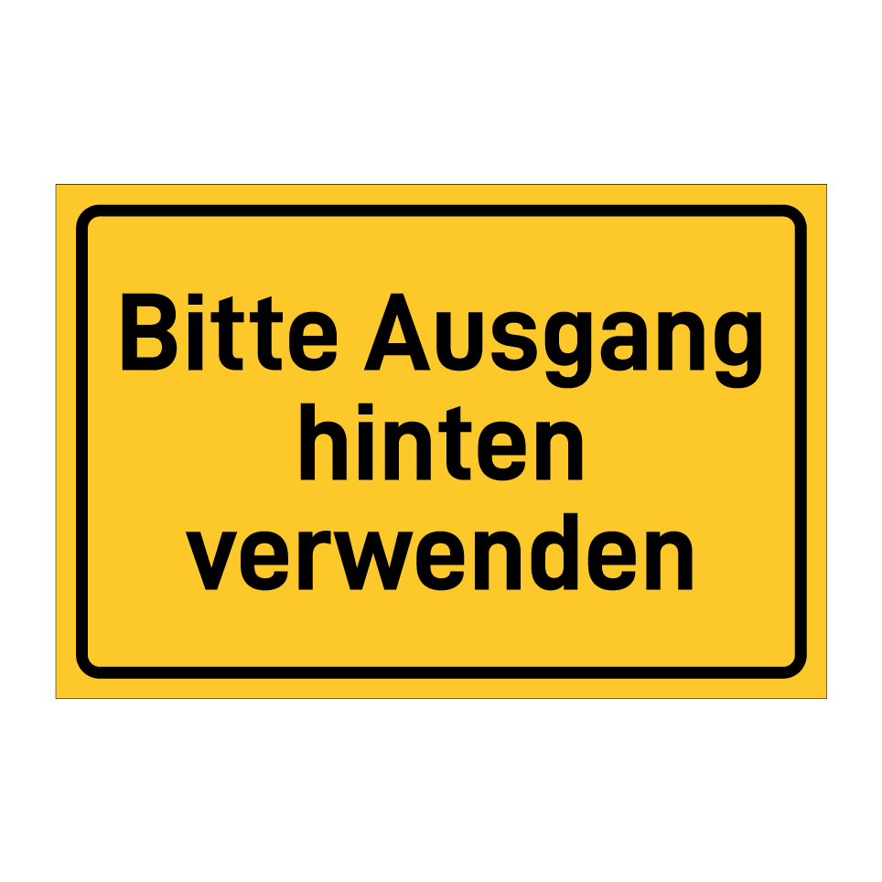 Bitte Ausgang hinten verwenden