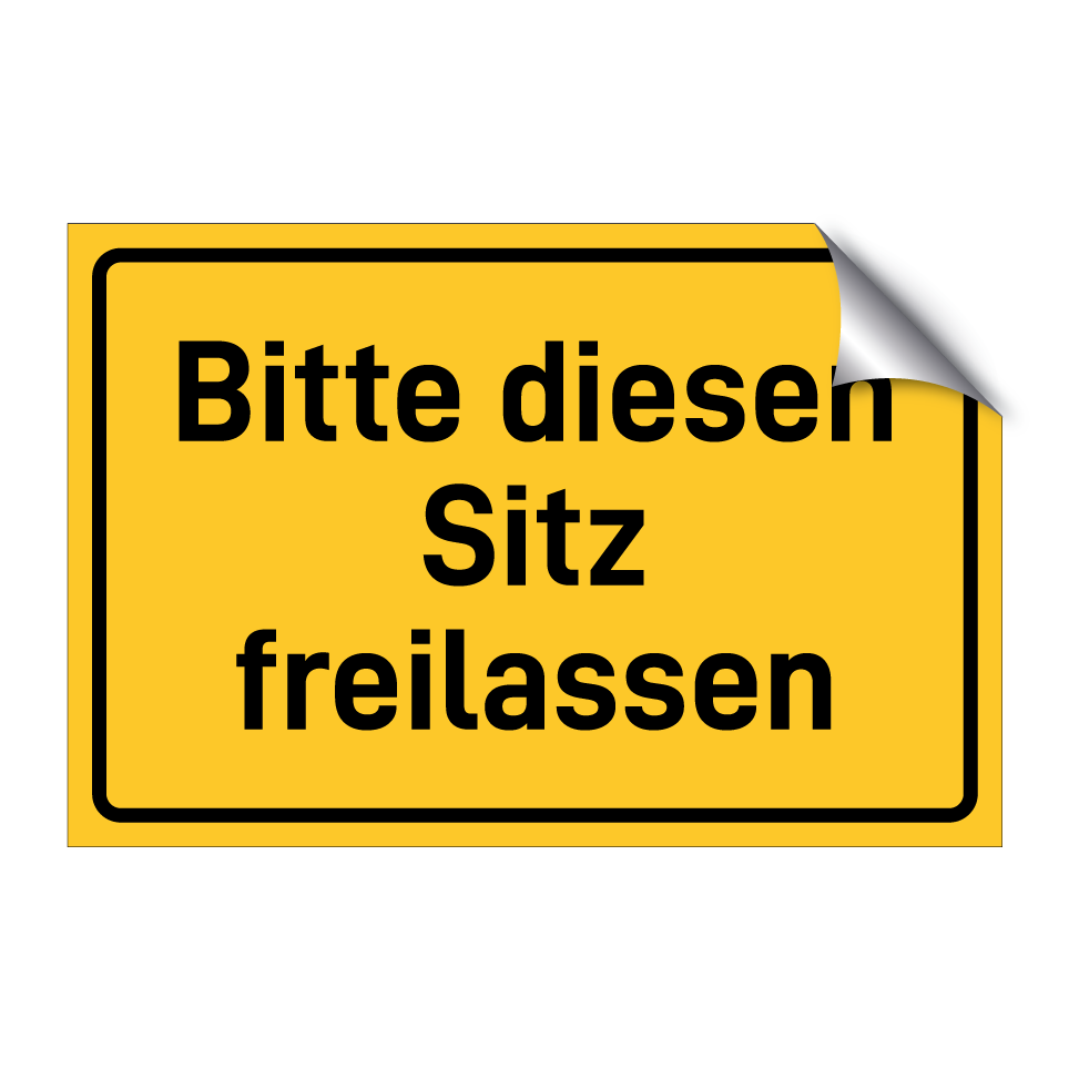 Bitte diesen Sitz freilassen