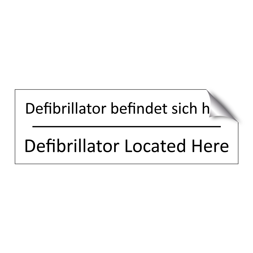 Defibrillator befindet sich hier /.../ - Defibrillator Located Here