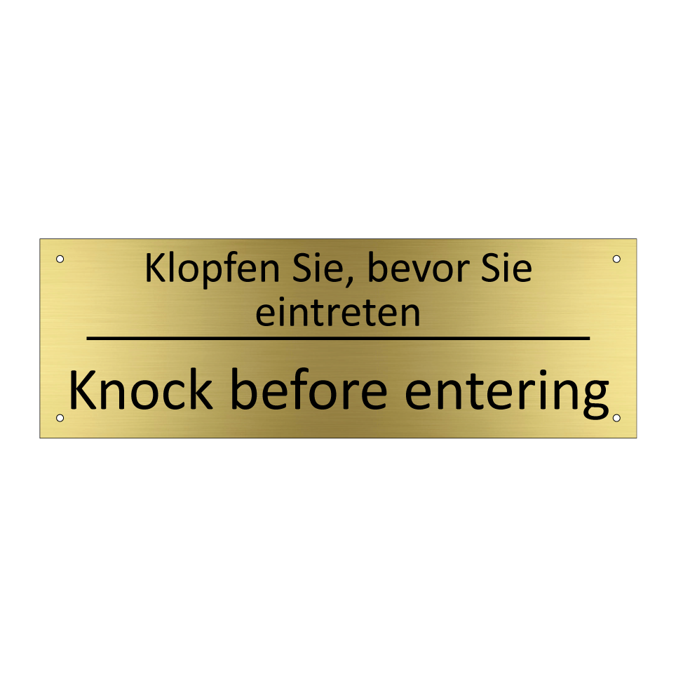 Klopfen Sie, bevor Sie eintreten /.../ - Knock before entering