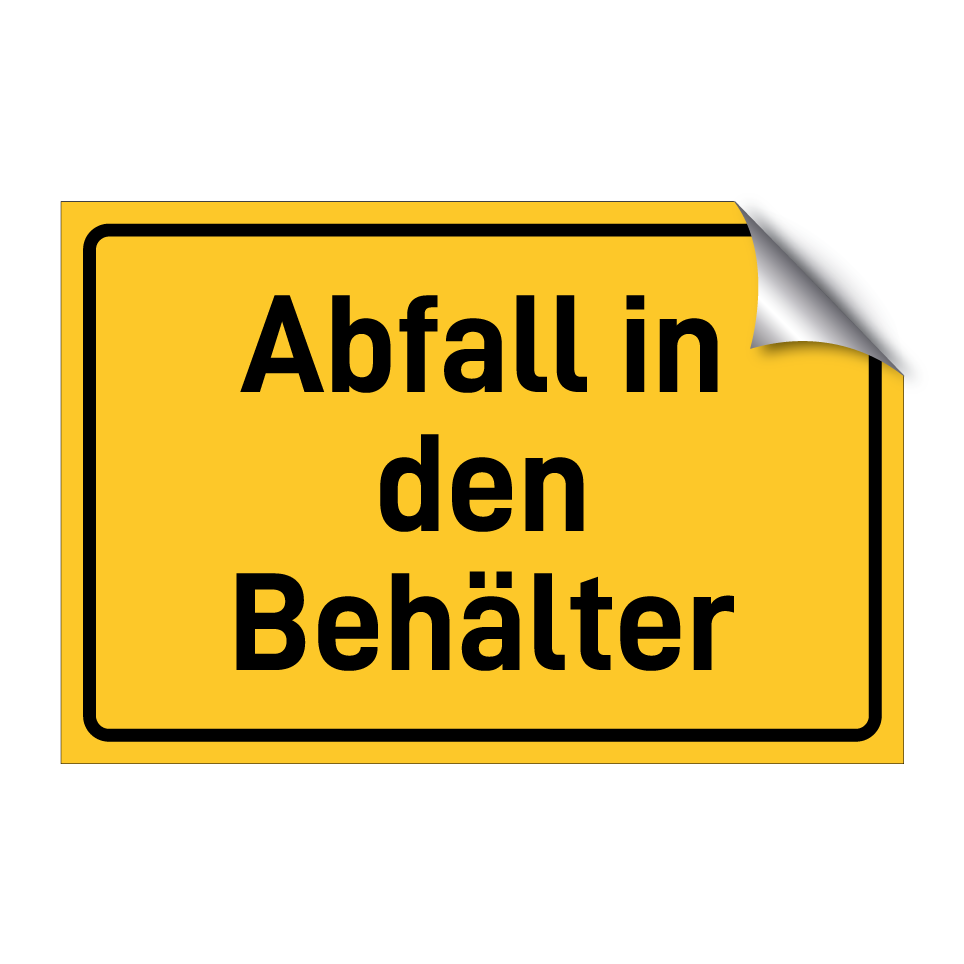 Abfall in den Behälter