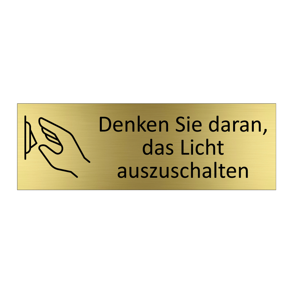 Denken Sie daran, das Licht auszuschalten