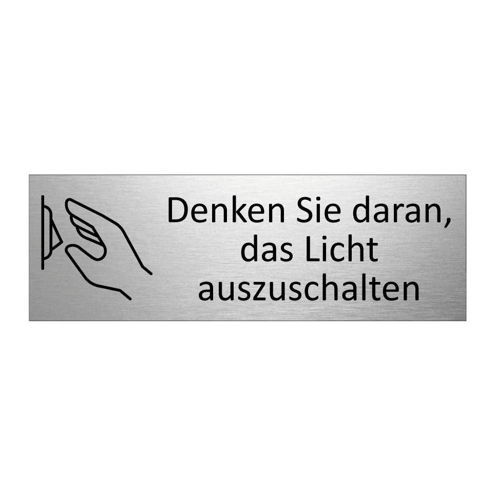 Denken Sie daran, das Licht auszuschalten