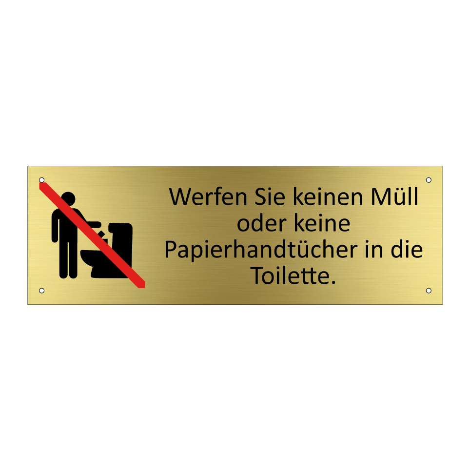 Werfen Sie keinen Müll oder keine Papierhandtücher in die Toilette.