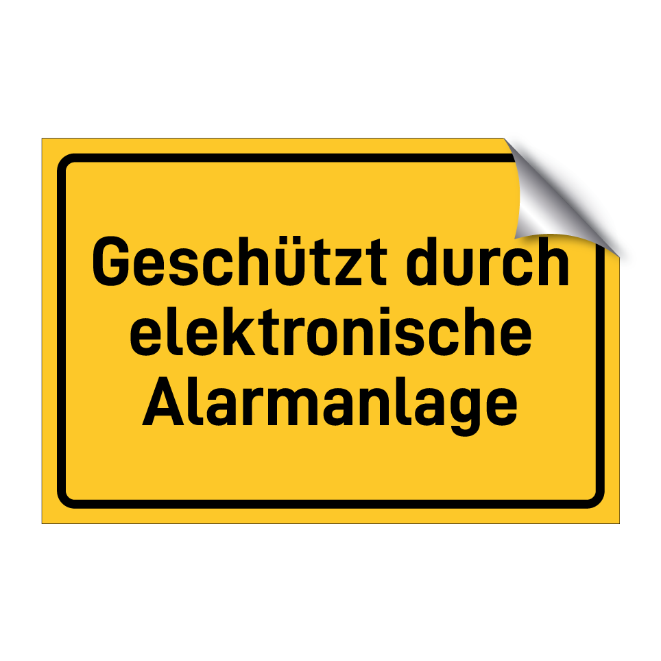 Geschützt durch elektronische Alarmanlage