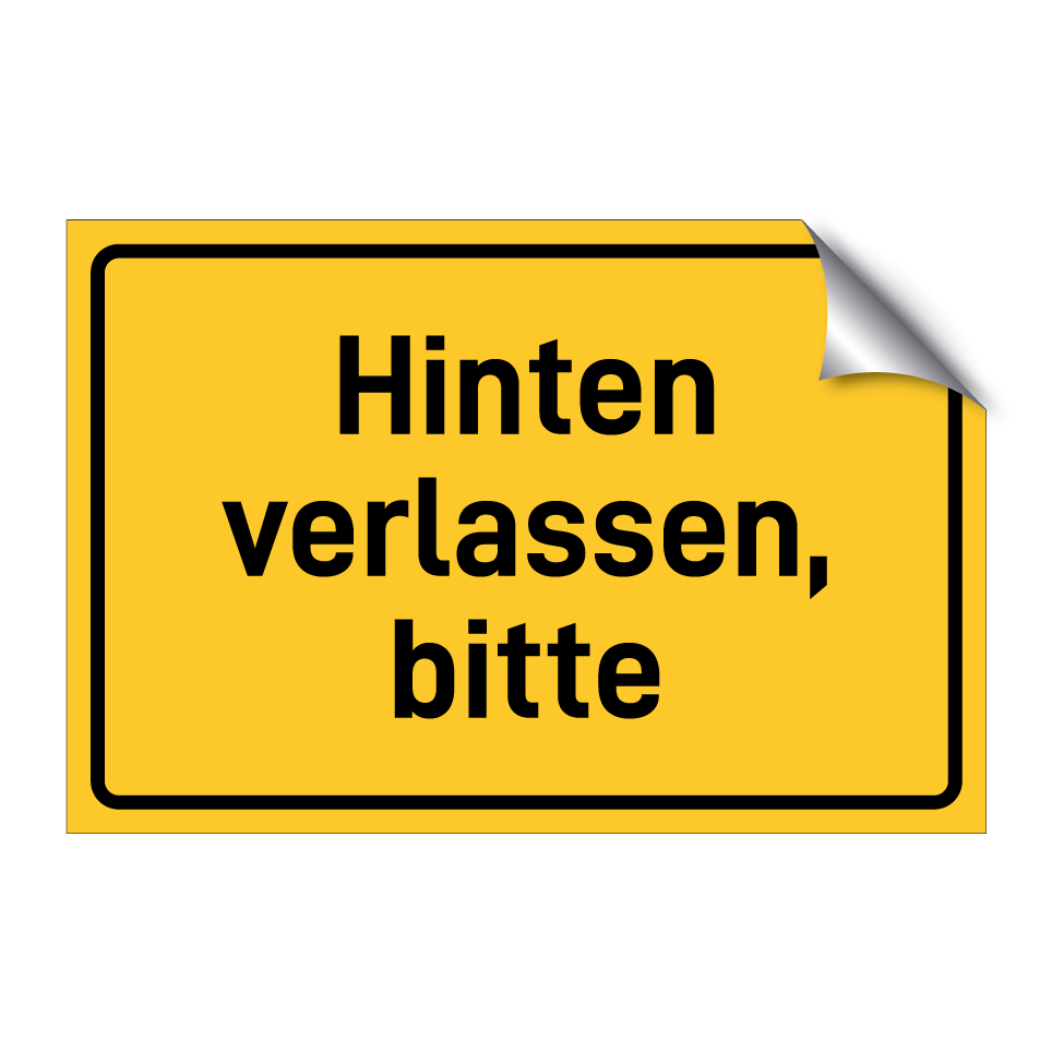 Hinten verlassen, bitte