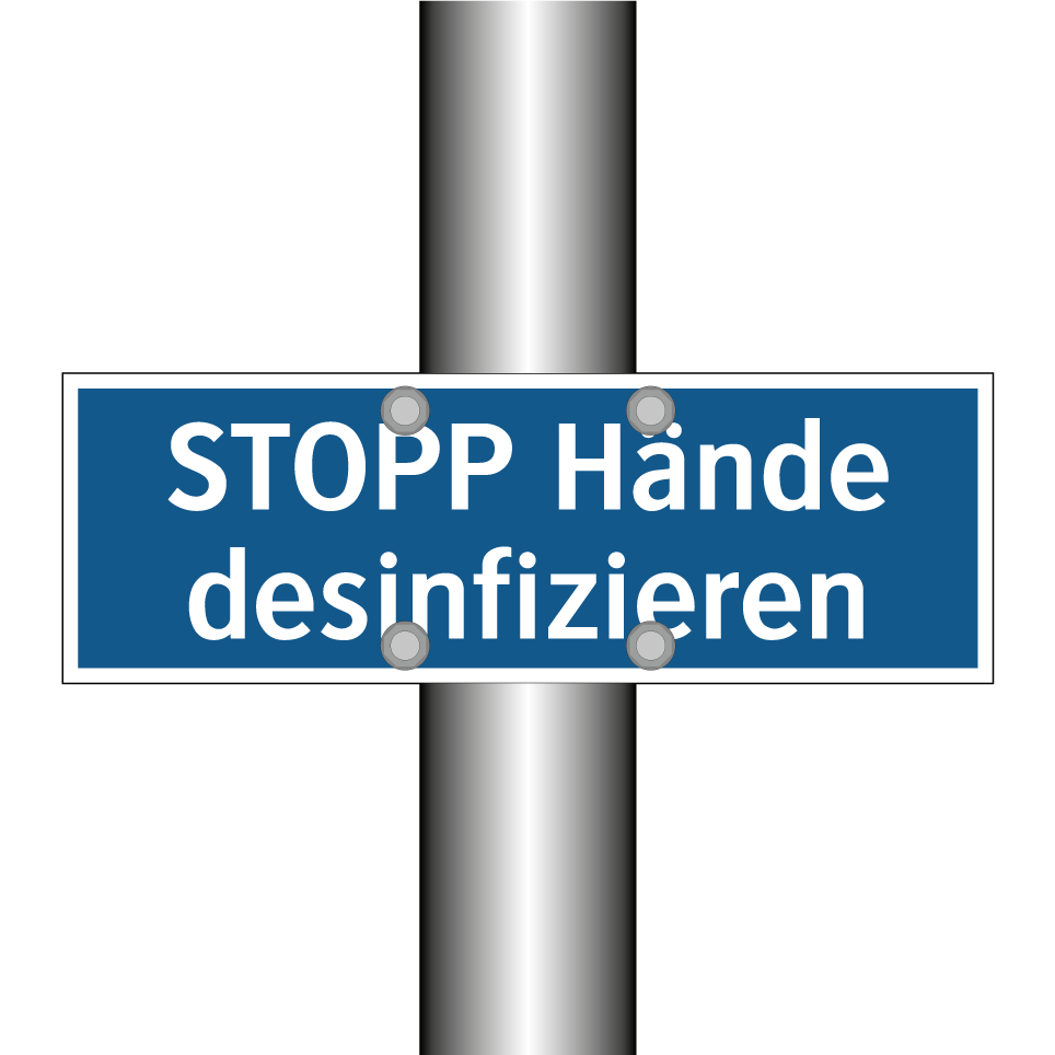 STOPP Hände desinfizieren