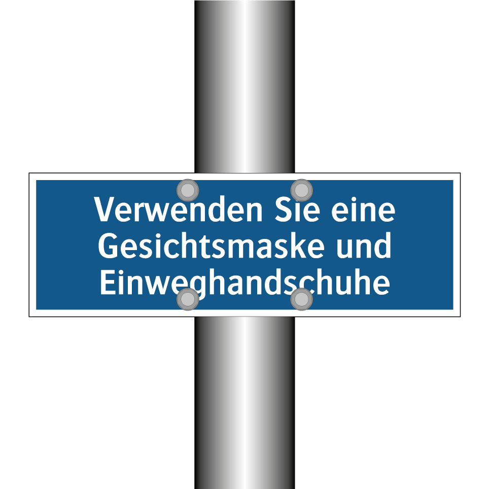 Verwenden Sie eine Gesichtsmaske und Einweghandschuhe