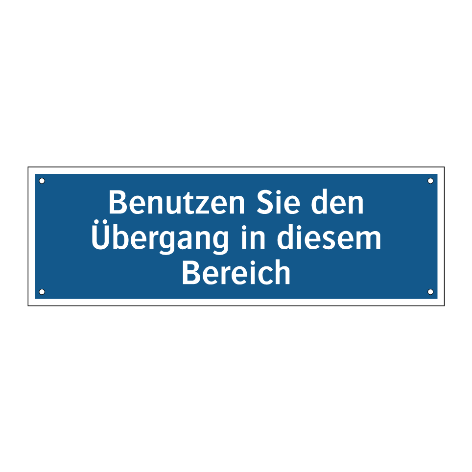 Benutzen Sie den Übergang in diesem Bereich