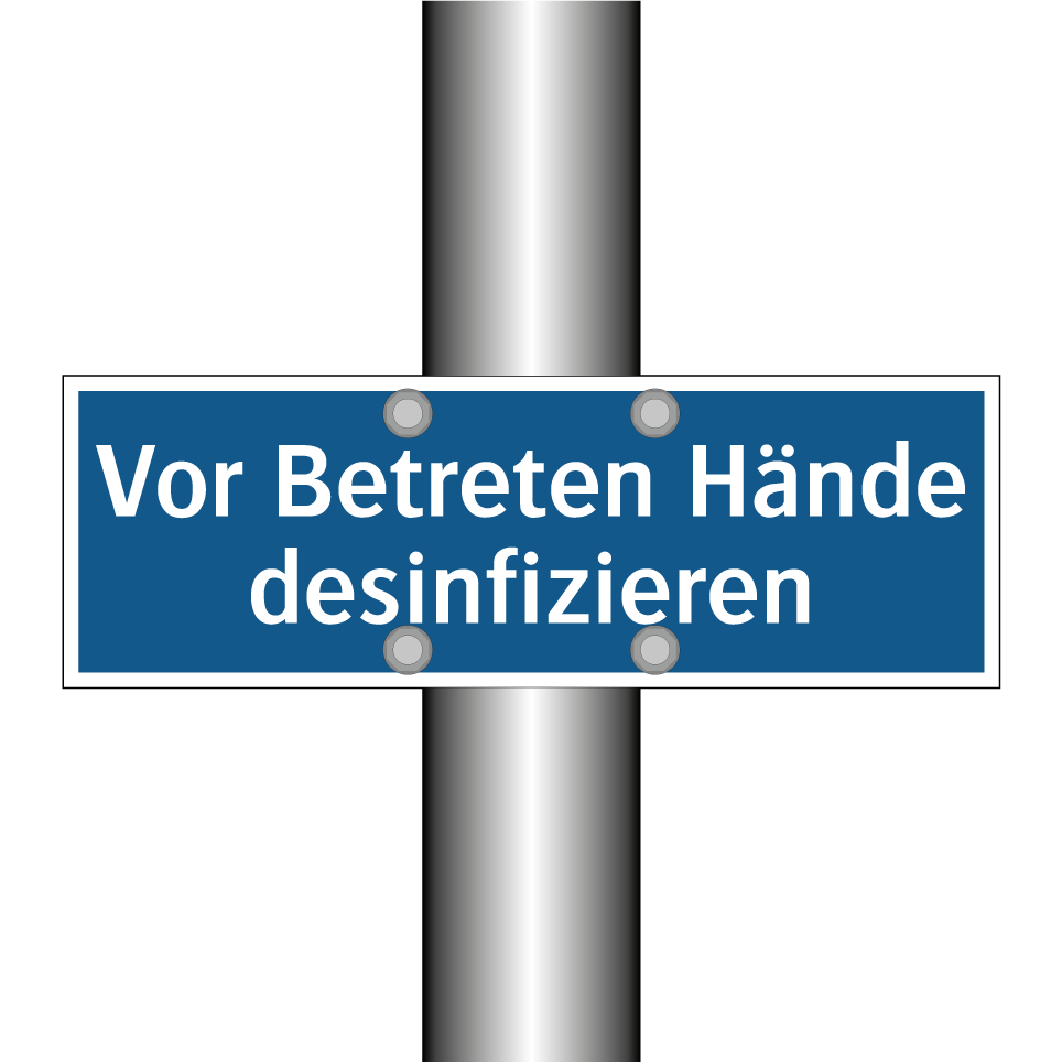 Vor Betreten Hände desinfizieren