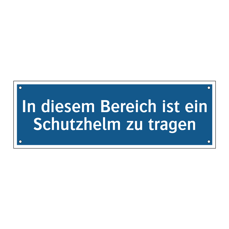 In diesem Bereich ist ein Schutzhelm zu tragen