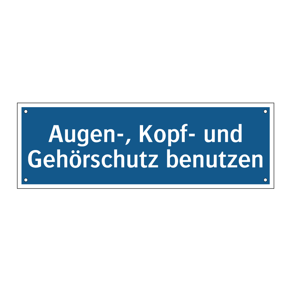 Augen-, Kopf- und Gehörschutz benutzen