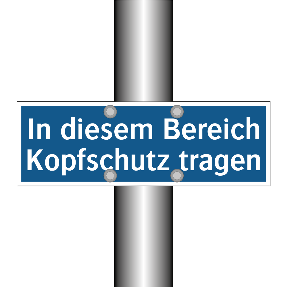 In diesem Bereich Kopfschutz tragen