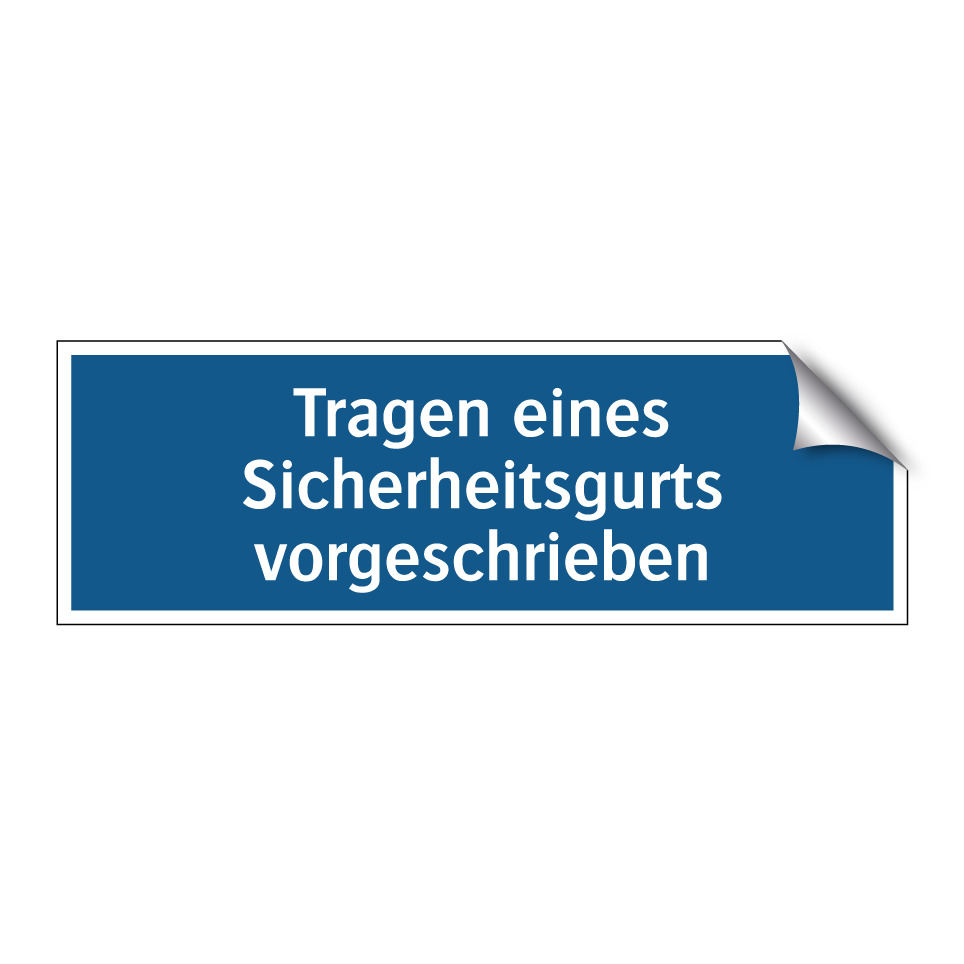 Tragen eines Sicherheitsgurts vorgeschrieben