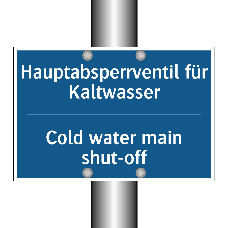 Hauptabsperrventil für Kaltwasser/.../ - Cold water main shut-off